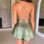 Backless Satin Dress