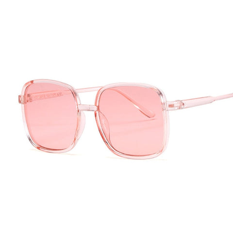 Vintage Square Retro Candy Pink Sunglasses