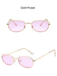 Pink Hexagon Mirror Sunglasses