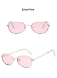 Pink Hexagon Mirror Sunglasses