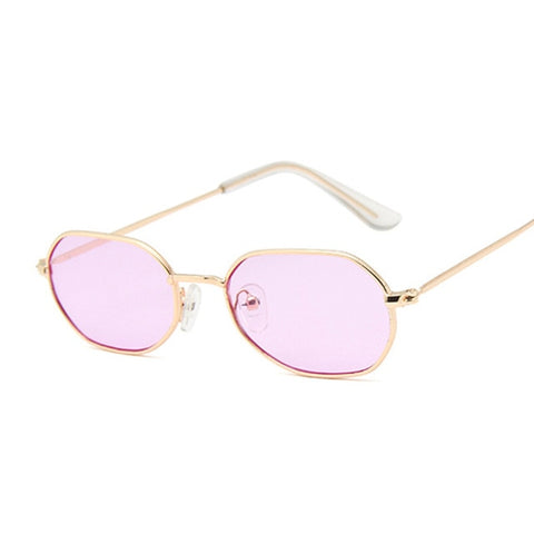 Pink Hexagon Mirror Sunglasses
