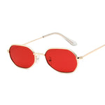 Pink Hexagon Mirror Sunglasses