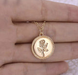 Gold Rose Flower Vintage Pendant